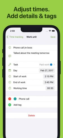 WorkingHours • тайм трекер для iOS — скриншот 4