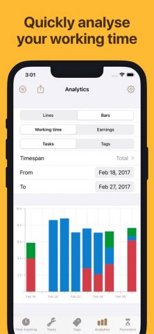 WorkingHours • тайм трекер для iOS — скриншот 5