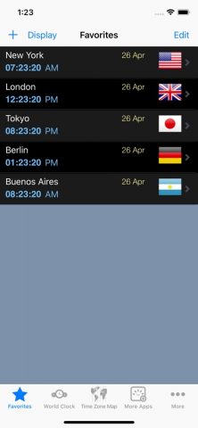 World Clock – Time Zones для iOS — скриншот 1