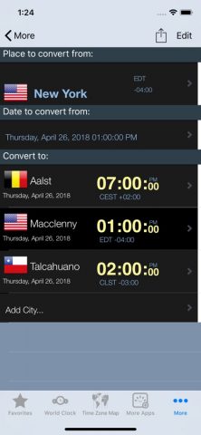 World Clock – Time Zones для iOS — скриншот 5