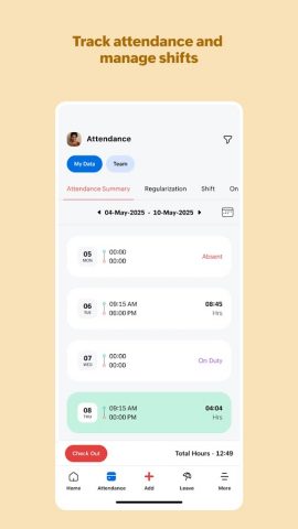 Zoho People — HR Management для Android — скриншот 2