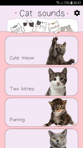 Звуки кошки для Android — скриншот 1