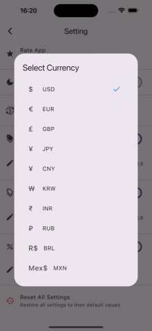 калькулятор скидок — 1Tap для iOS — скриншот 5