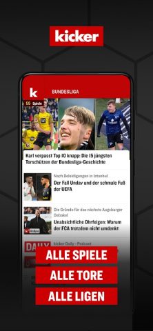 kicker Fußball News для Android — скриншот 1
