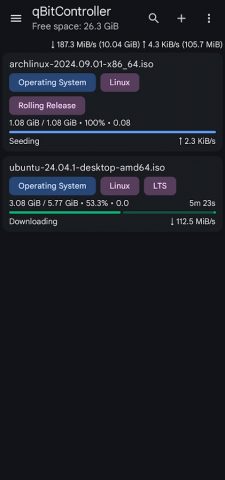 qBitController для Android — скриншот 1
