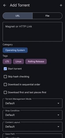 qBitController для Android — скриншот 4