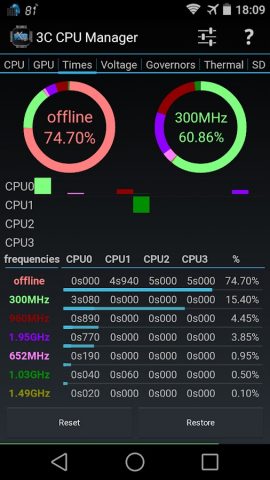 3C CPU Manager (root) для Android — скриншот 2