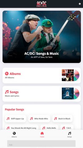 AC/DC: Songs & Music для Android — скриншот 1