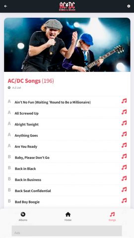 AC/DC: Songs & Music для Android — скриншот 5