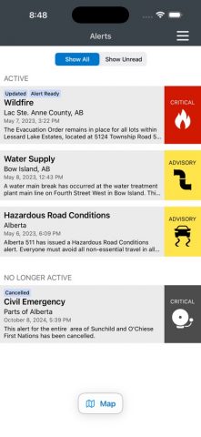 Alberta Emergency Alert для iOS — скриншот 2