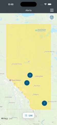 Alberta Emergency Alert для iOS — скриншот 4