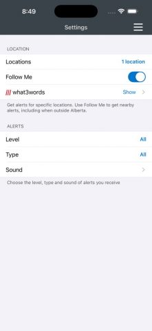 Alberta Emergency Alert для iOS — скриншот 5