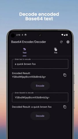 Base64 Encoder Decoder для Android — скриншот 3