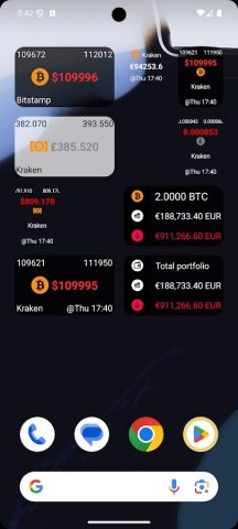 Bitcoin Ticker Widget для Android — скриншот 1