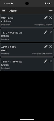 Bitcoin Ticker Widget для Android — скриншот 5