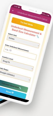 Bra Size Calculator для Android — скриншот 2