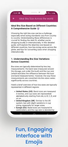 Bra Size Calculator для Android — скриншот 4