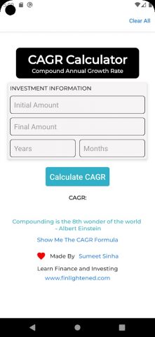 CAGR Calculator для Android — скриншот 5