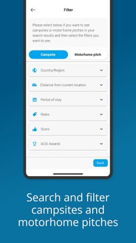 CampingCard ACSI для Android — скриншот 3