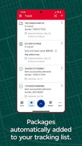 Canada Post для Android — скриншот 3