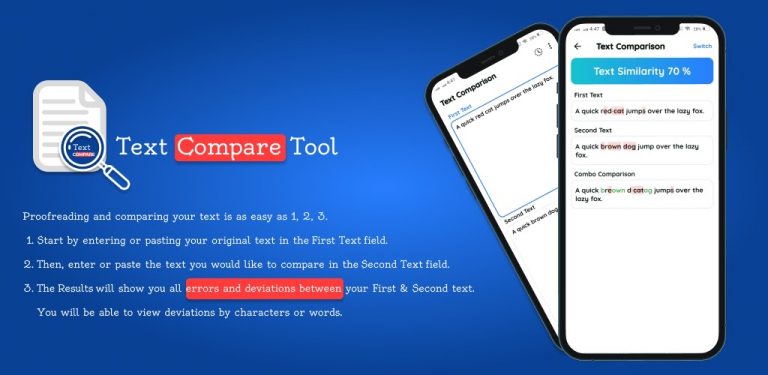 Compare Text: Text difference для Android — скриншот 1