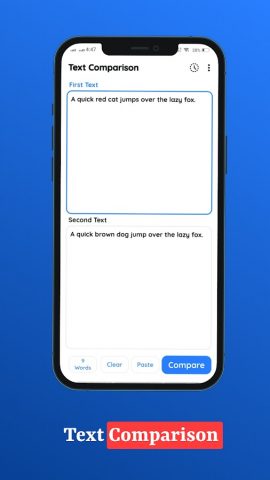 Compare Text: Text difference для Android — скриншот 2