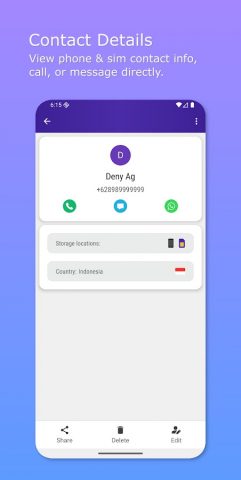 Copy To SIM — Contact Manager для Android — скриншот 3