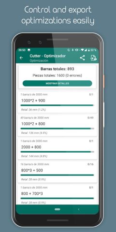 Cutter — Cutting optimizer для Android — скриншот 3