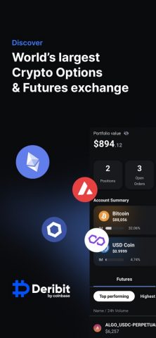 Deribit: BTC Options & Futures для iOS — скриншот 1