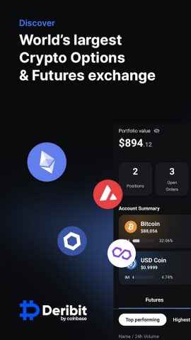 Deribit: BTC Options & Futures для Android — скриншот 1