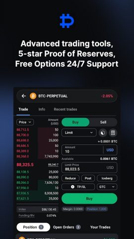 Deribit: BTC Options & Futures для Android — скриншот 4