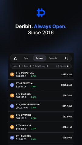 Deribit: BTC Options & Futures для Android — скриншот 5