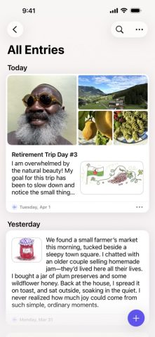 Дневник для iOS — скриншот 1