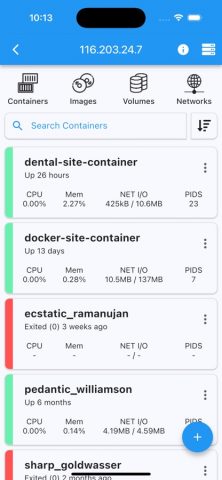 Docker Management для iOS — скриншот 1