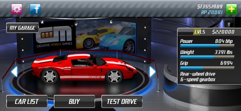 Drag Racing: Гонка для iOS — скриншот 1