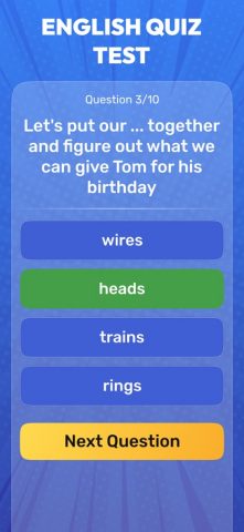 English Quiz test your level для iOS — скриншот 1