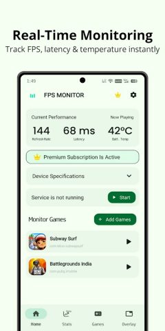 FPS MONITOR — GPU FPS TRACKER для Android — скриншот 1