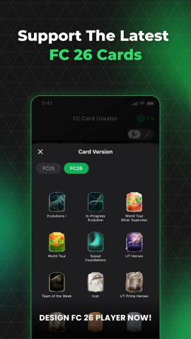 FUT 26 Card Creator для Android — скриншот 4