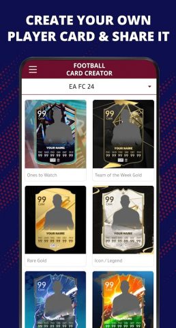 FUT Card Creator 26 для Android — скриншот 2