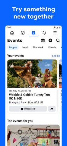 Facebook для Android — скриншот 2