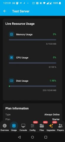 FreeMcServer.net для Android — скриншот 4