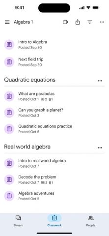 Google Classroom для iOS — скриншот 3
