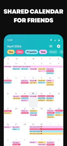Howbout: shared calendar для Android — скриншот 1
