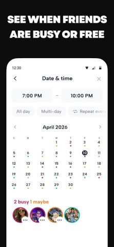 Howbout: shared calendar для Android — скриншот 4