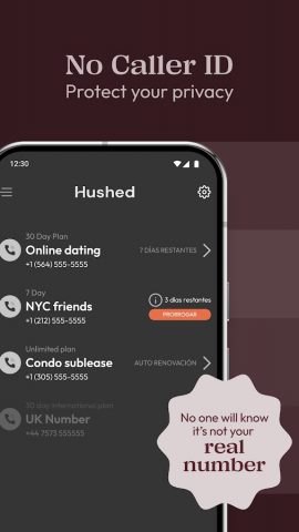 Hushed- Второй номер телефона для Android — скриншот 5