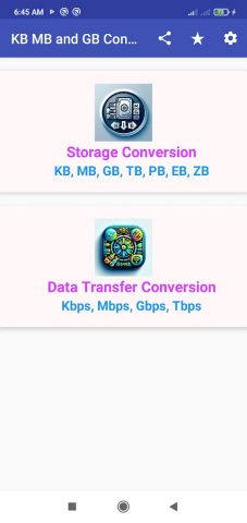 KB MB GB Conversion для Android — скриншот 1