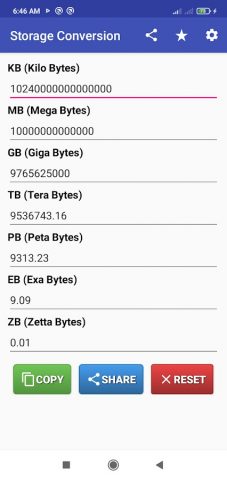 KB MB GB Conversion для Android — скриншот 2