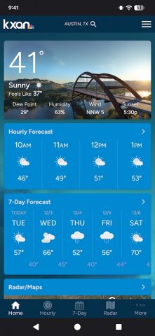 KXAN Weather для Android — скриншот 1