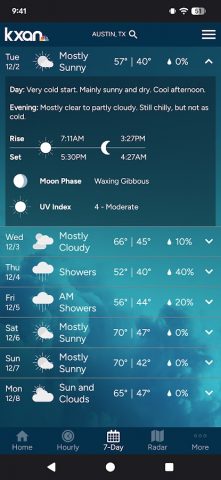 KXAN Weather для Android — скриншот 3