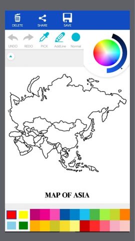 Карта мира раскраска для Android — скриншот 1